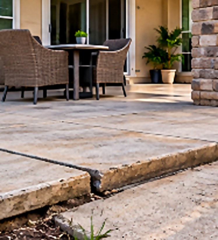 Torrance patio before concrete leveling