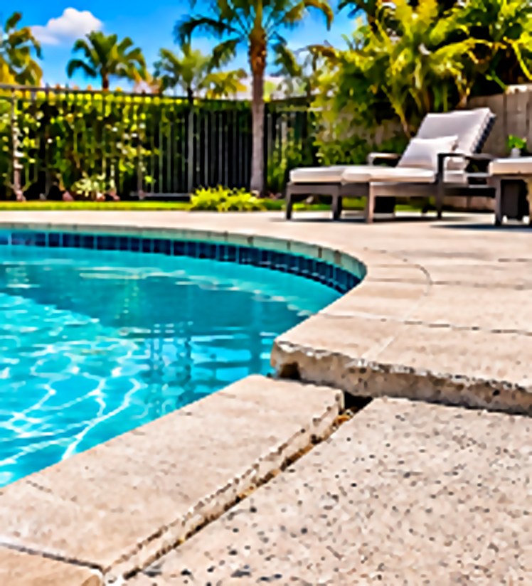 Torrance pool deck before concrete leveling