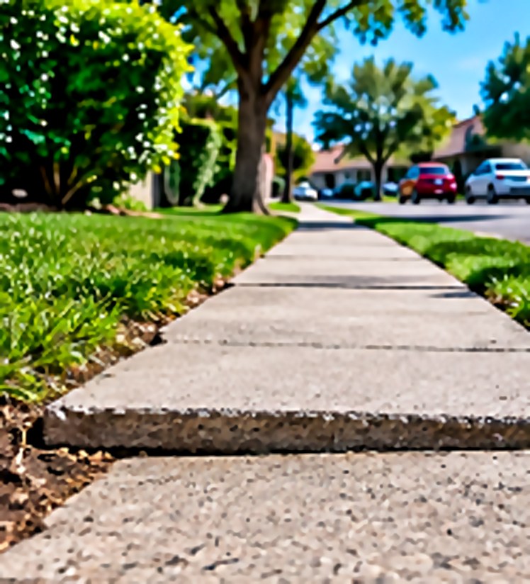 Torrance sidewalk before concrete leveling