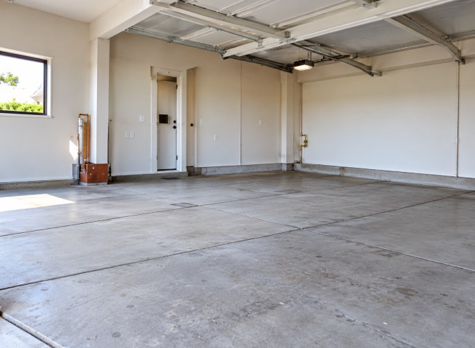 Clean, level garage floor